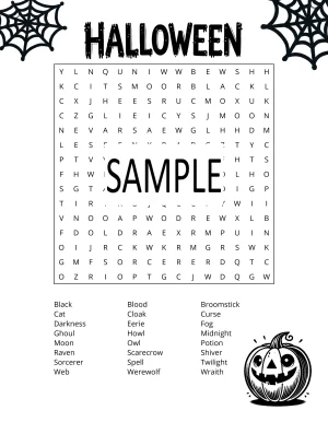 Halloween Word Search